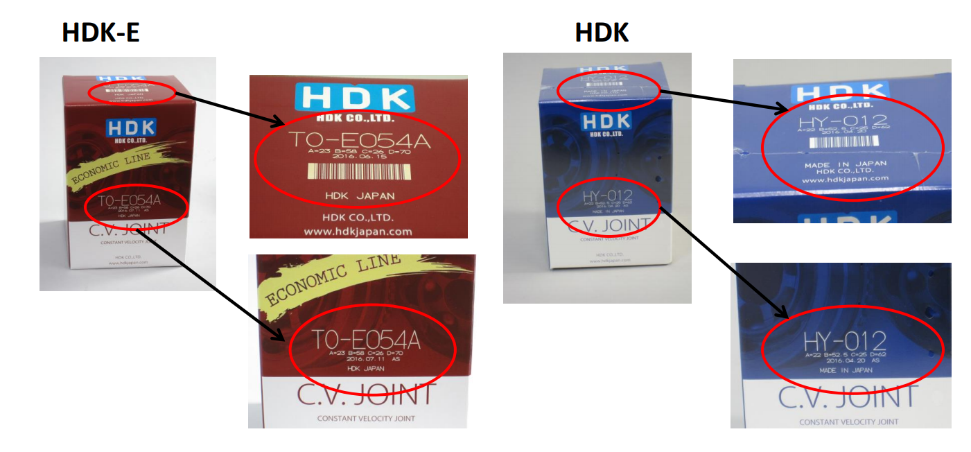 Сравнение упаковки HDK JAPAN