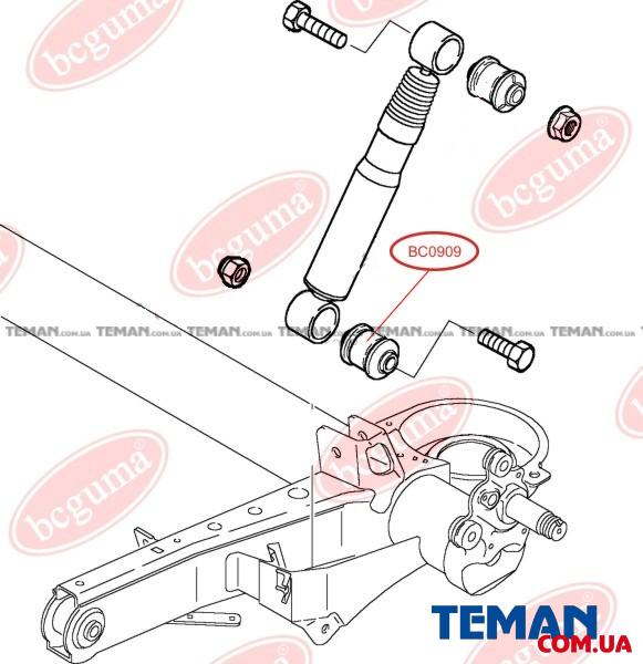  Купити Втулка амортизатора заднього Scudo/Jumpy/Expert 95- (нижня)BCGUMA BC0909   
