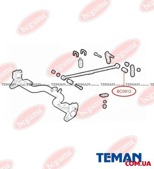  Купить Втулка ресори задньої (35х14х77мм)  FIAT DOBLO (BC0912) BCGUMABCGUMA BC0912   