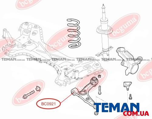  Купить Сайлентблок передній переднього важеля MEGANE III, SC?NIC III,PEUGEOT BOXER, FIAT DUCATO (60х19х65) (BC0921) BCGUMABCGUMA BC0921   