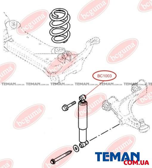  Купити Втулка амортизатора перед. Master/Movano 98- (верхня)BCGUMA BC1003   