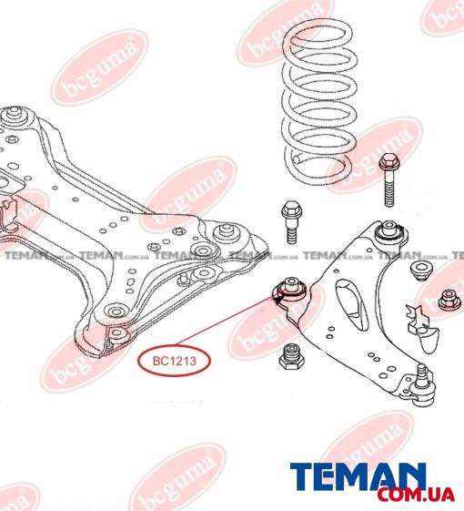  Купить Сайлентблок переднего рычага, передний, усиленный "BAD ROADS"BCGUMA BC1213   
