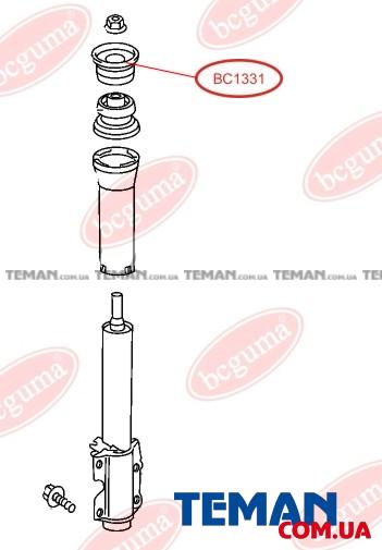  Купить Опора стойки амортизатора, верхняя (без подшипника)BCGUMA BC1331   