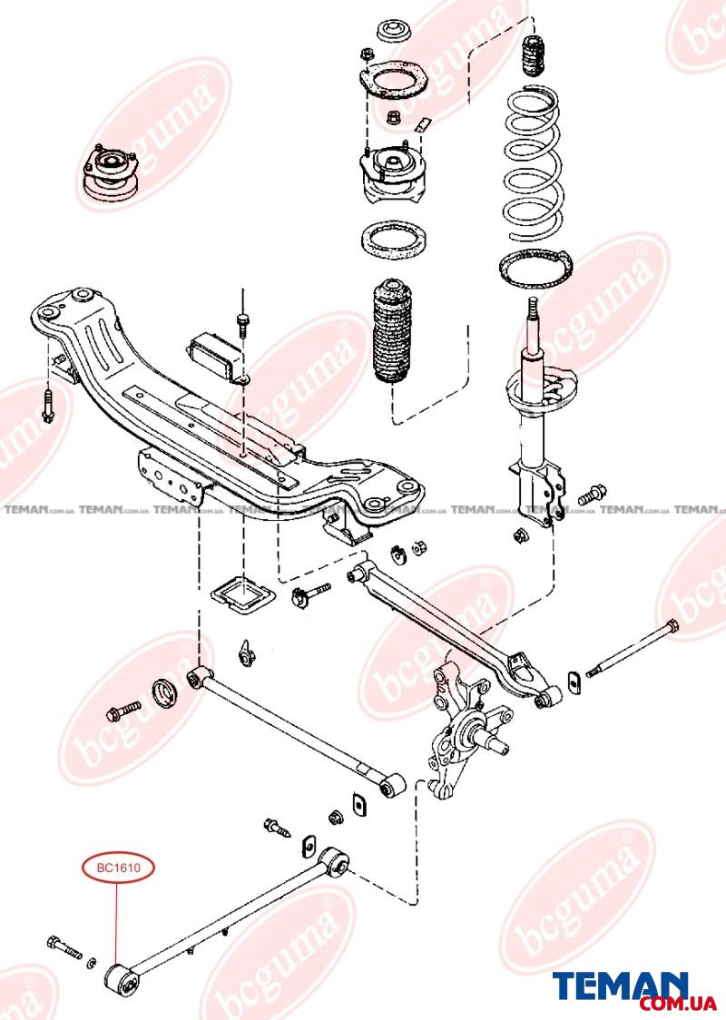  Купить Сайлентблок продольной тяги задней подвески переднийBCGUMA BC1610   