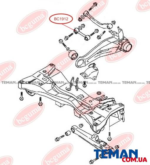  Купить Сайлентблок верхнего поперечного рычагаBCGUMA BC1912   