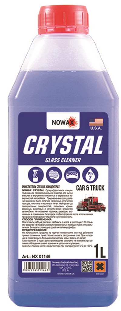  Купить Очиститель стекла CRYSTAL, 1л.NOWAX nx01146   