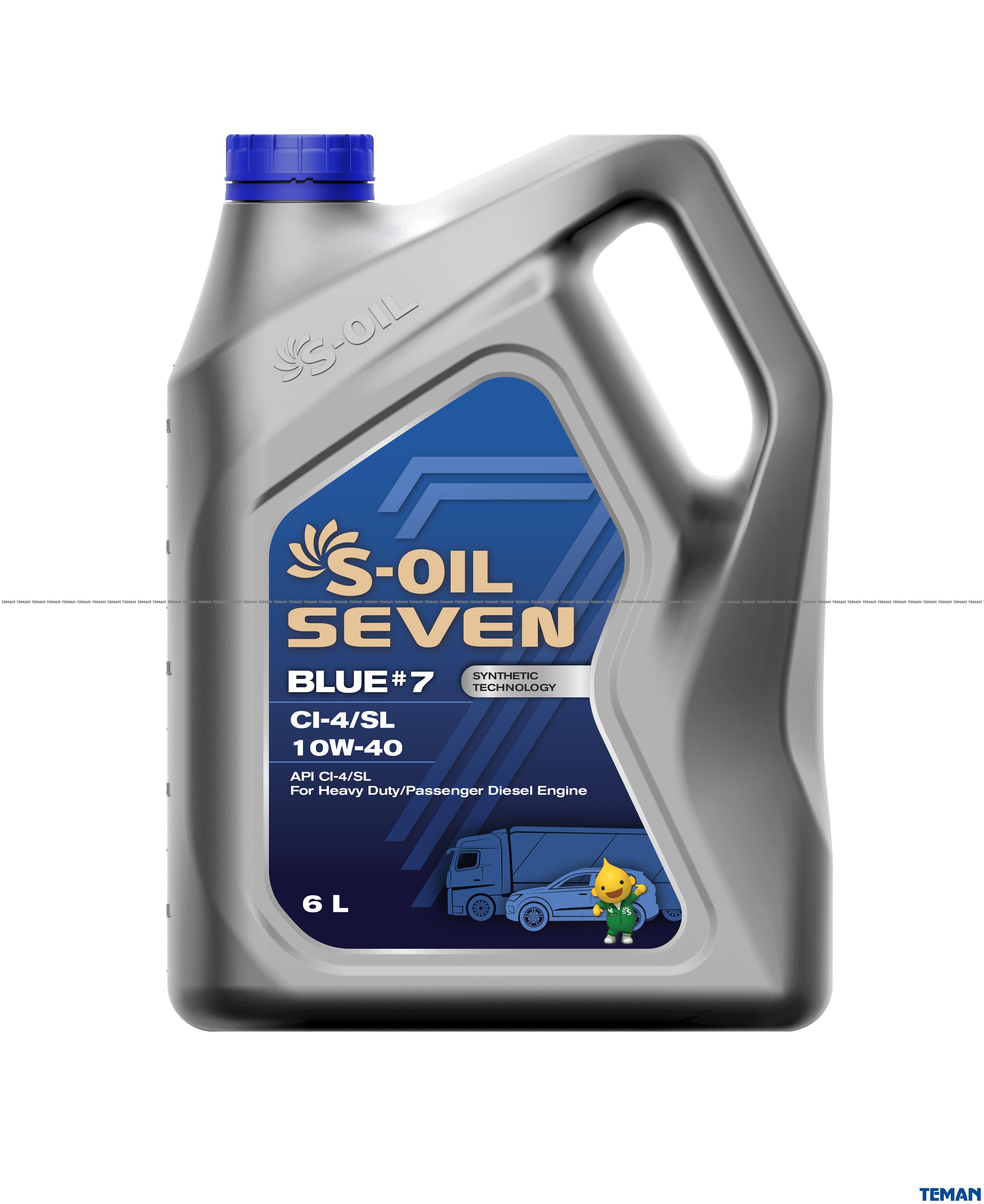  Купить S-OIL SEVEN BLUE#7  CI-4/SL 10W40 синтетическое, для дизельных двигателейS-OIL SBCI10406   