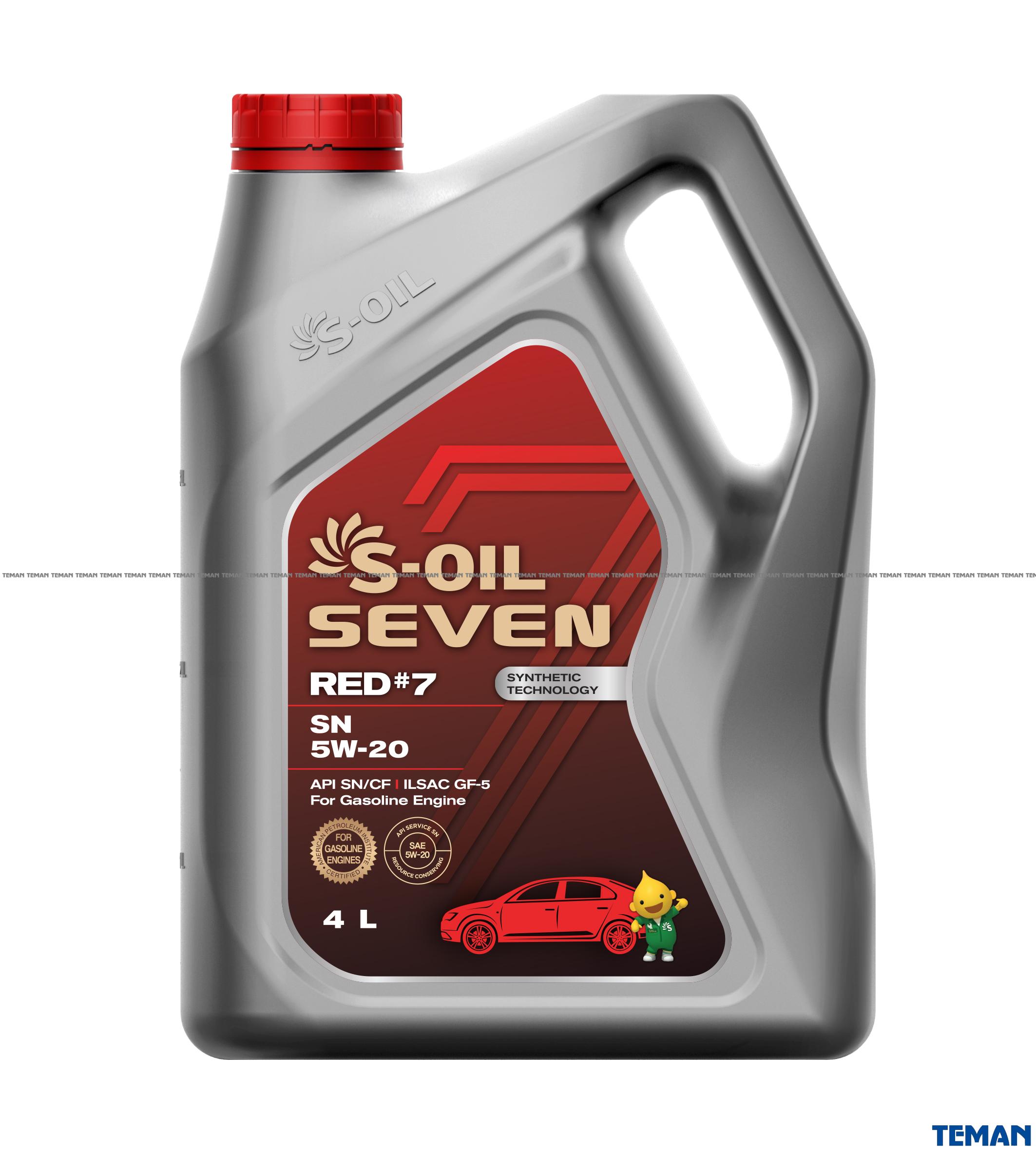  Купить Моторное масло S-OIL SEVEN RED #7 SN 5W-20 4лS-OIL SRSN5204   