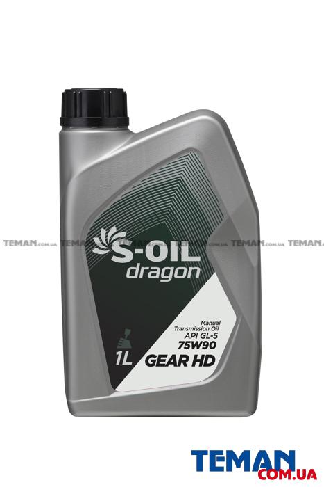  Купить Полусинтетическое трансмиссионное масло DRAGON GEAR HD 75W90, 1 лS-OIL DRAGONGEARHD75W901   