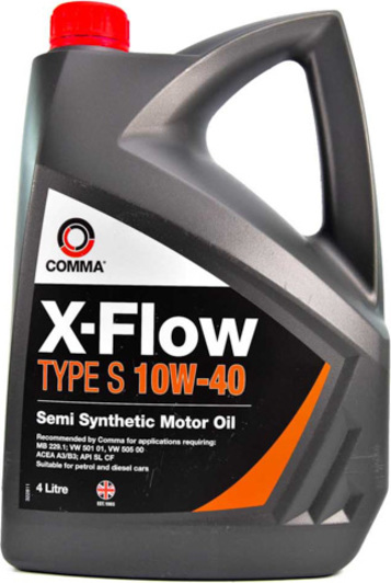  Купить Масло моторное полусинтетическое Comma X-Flow Type S 10W-40 4лCOMMA XFS4L   
