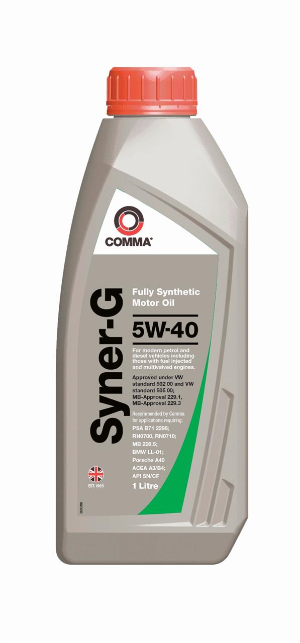  Купить Масло моторное синтетическое Comma Syner-G 5W-40 1лCOMMA SYN1L   