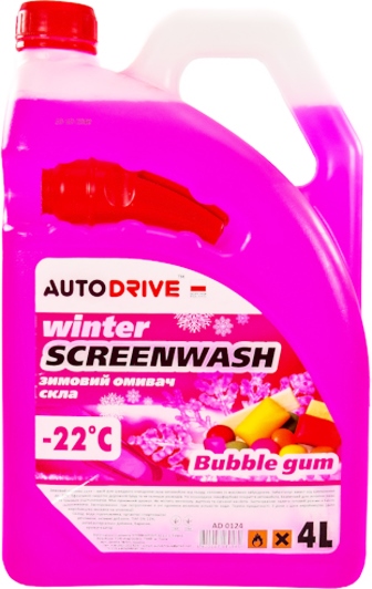  Купить Омыватель зимний Winter Screenwash -22 °C Bubble Gum  4л AUTO DRIVE ad0124   