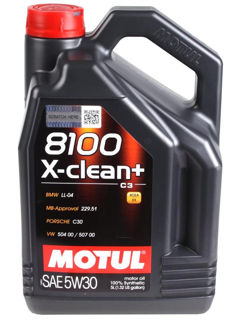  Купить Синтетическое моторное масло 8100 X-CLEAN+ 5W30, 5лMOTUL 854751   