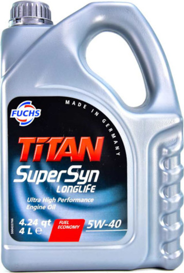  Купить Моторное масло TITAN Supersyn LONGLIFE 5W-40 4лFUCHS TITANSUPERSYNLL5W404L   
