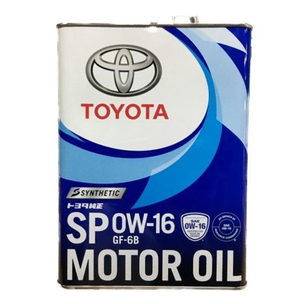 Купить Масло моторное Toyota Synthetic Motor Oil SP/GF6B 0W-16, 4 лTOYOTA 0888013105   