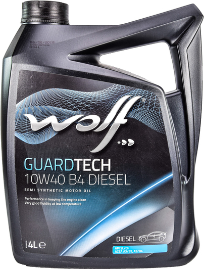  Купить Моторное масло Wolf Guardtech Diesel 10W-40 B4 4лWOLF 8303715   