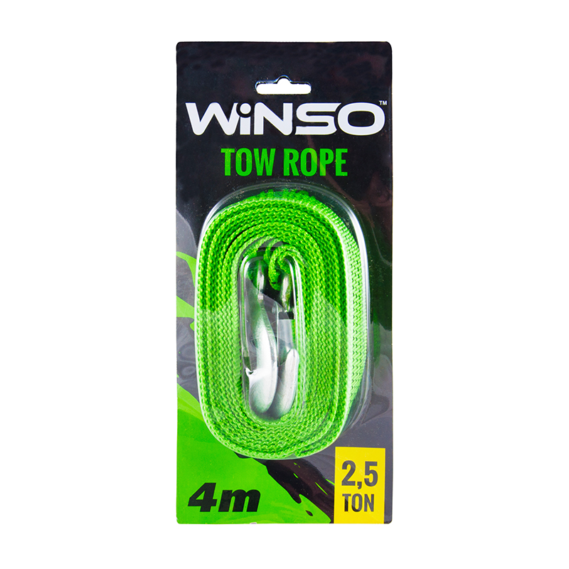  Купить Трос ленточный WINSO, с металлическими крючками 2,5т, 4м., блистерWinso 132540   