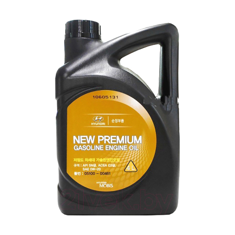  Купить New Premium Gasoline Oil 0W-20, 4л HYUNDAI KIA 0510000461   