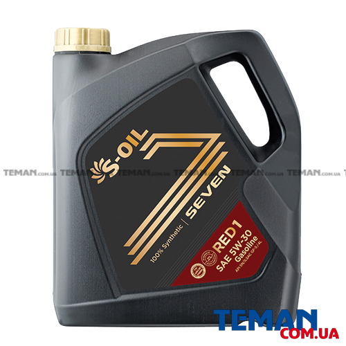  Купити S-OIL SEVEN RED1 5W30 4л синтетическое, для бензиновых двигателейS-OIL SEVENRED15W304   