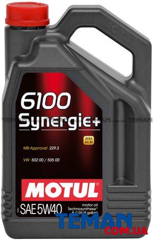  Купить Синтетическое моторное масло 6100 SYNERGIE+ 5W40, 4 лMOTUL 838441   