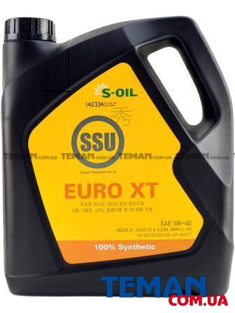  Купить Синтетическое моторное масло SSU EURO XT 5W40, 4 лS-OIL SSUEUROXT5W404   