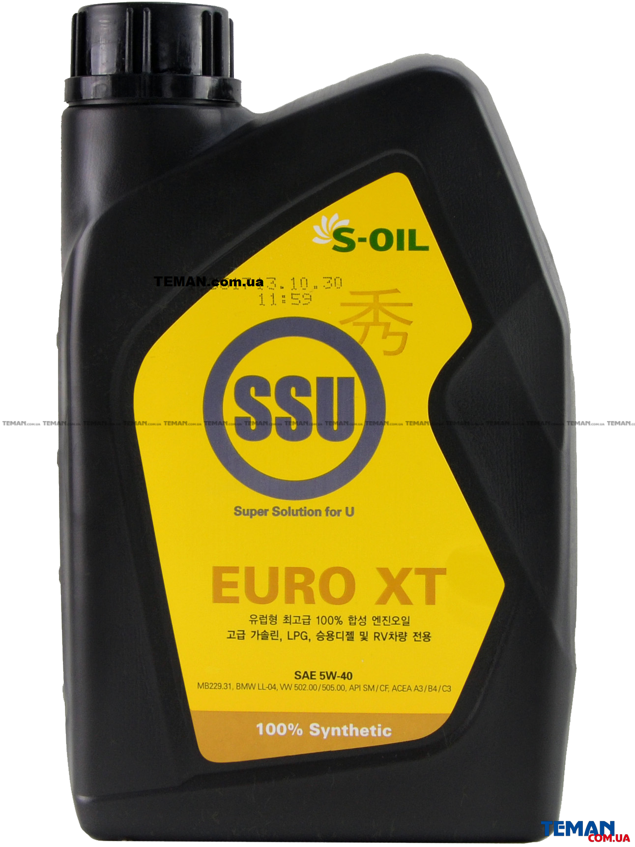  Купить Синтетическое моторное масло SSU EURO XT 5W40, 1 лS-OIL SSUEUROXT5W401   