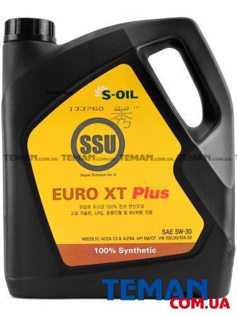  Купить Синтетическое моторное масло SSU EURO XT PLUS 5W30, 4 лS-OIL SSUEUROXTPLUS5W304   